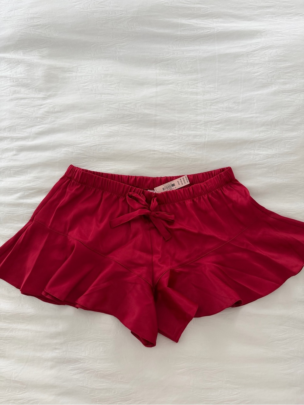 Victoria's Secret Red Satin Ruffle Sleep Shorts